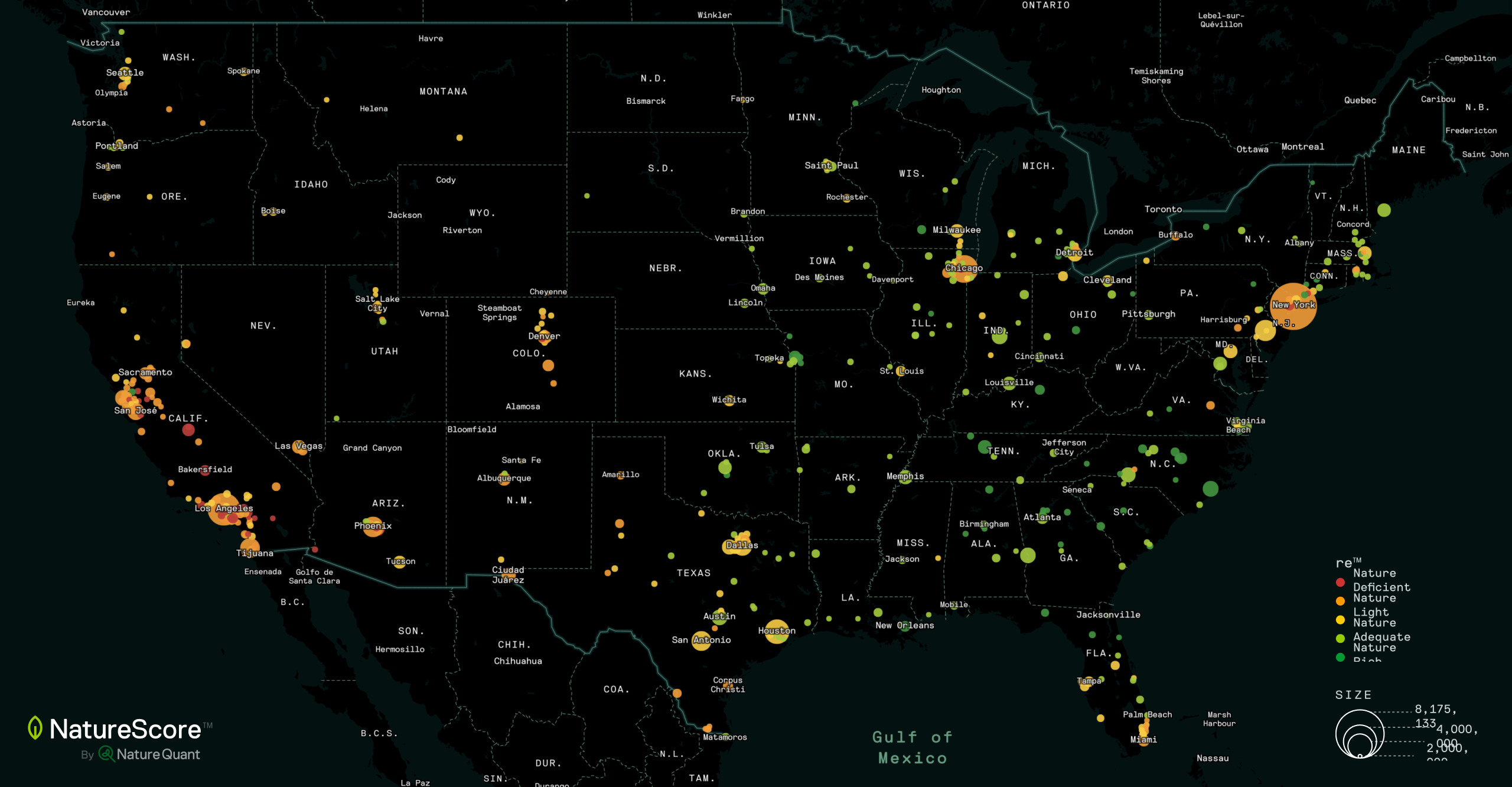 NatureQuant 500 cities map